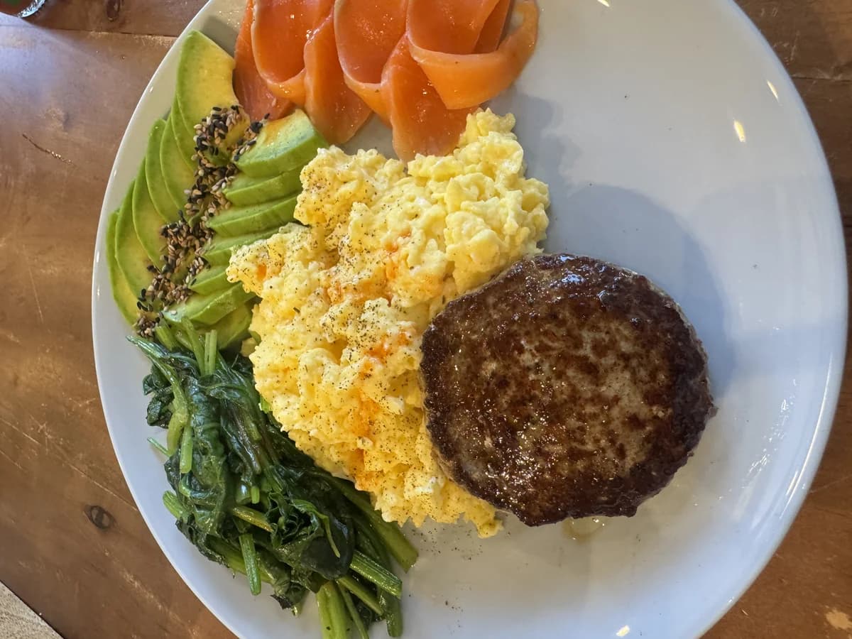 My first meal of the day, after the morning fast. Same six ingredients, every day. 1